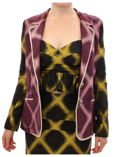 House of Holland Chic Purple Checkered Jacket Blazer - S