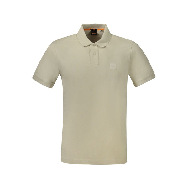 Hugo Boss Beige Cotton Men Polo Shirt - S