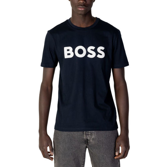 Hugo Boss Blue Cotton T-Shirt - IT44 | S