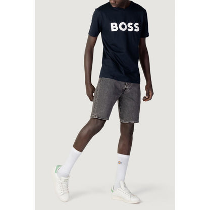 Hugo Boss Blue Cotton T-Shirt - IT44 | S