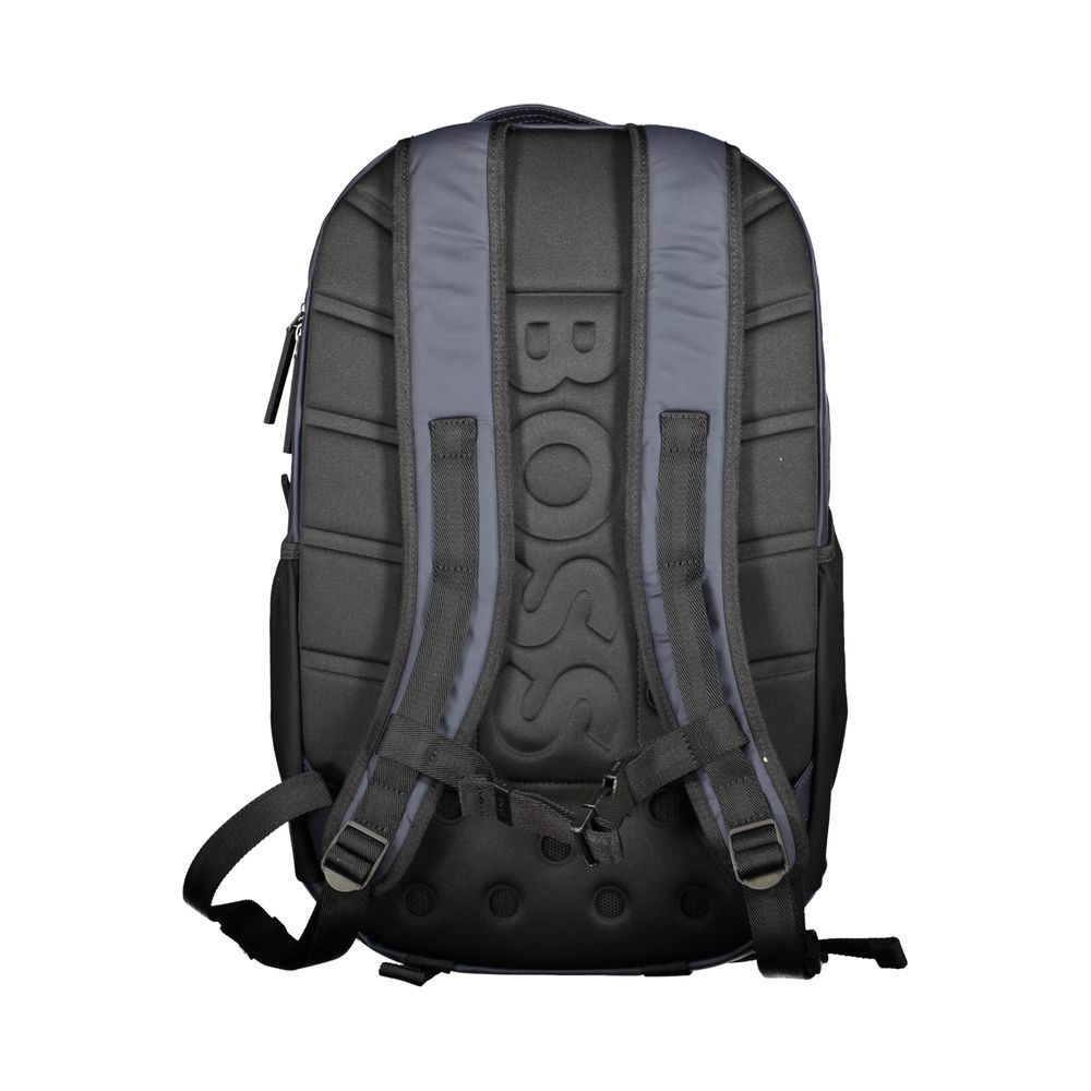 Hugo Boss Blue Polyester Men Backpack