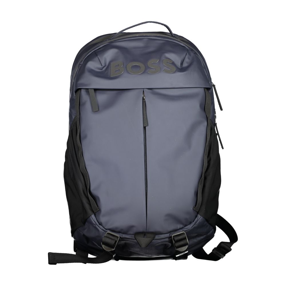 Hugo Boss Blue Polyester Men Backpack