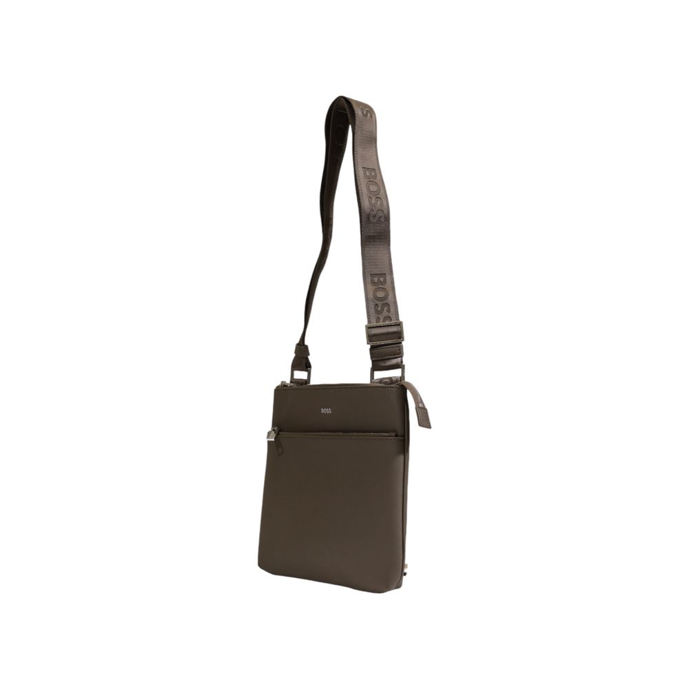 Hugo Boss Green Leather Messenger Bag