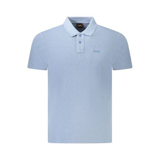 Hugo Boss Light Blue Cotton Men Polo Shirt