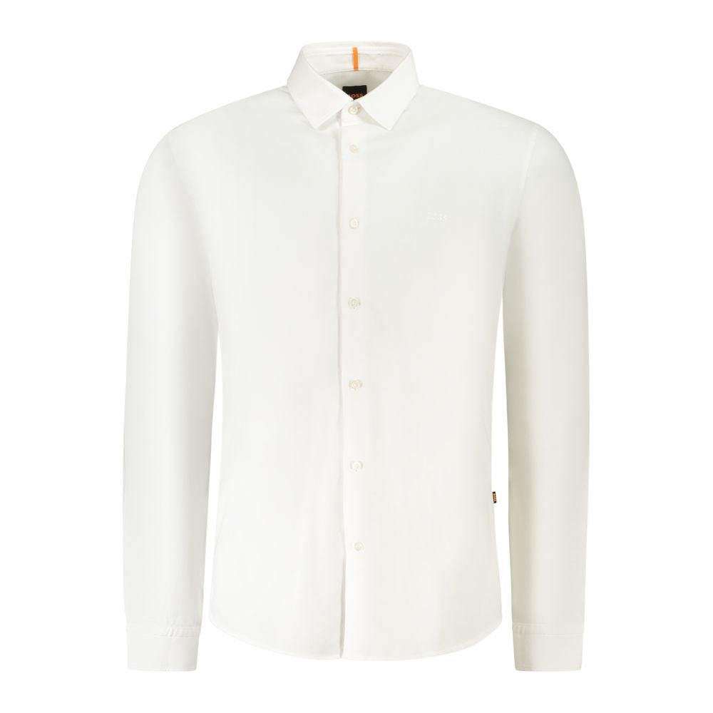 Hugo Boss White Cotton Men Shirt