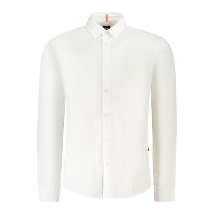 Hugo Boss White Cotton Men Shirt