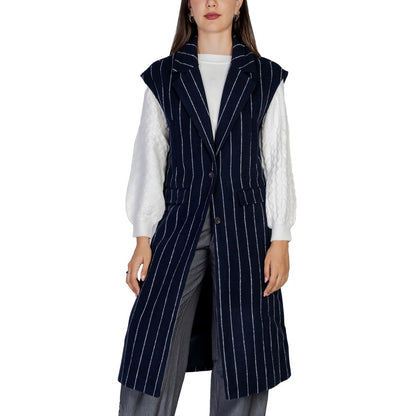 ICHI Blue Polyester Jackets & Coat - IT36|XXS