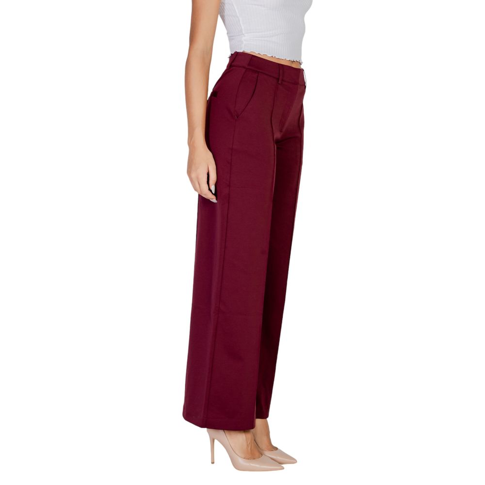 ICHI Bordeaux Polyester Jeans & Pant - IT40|S