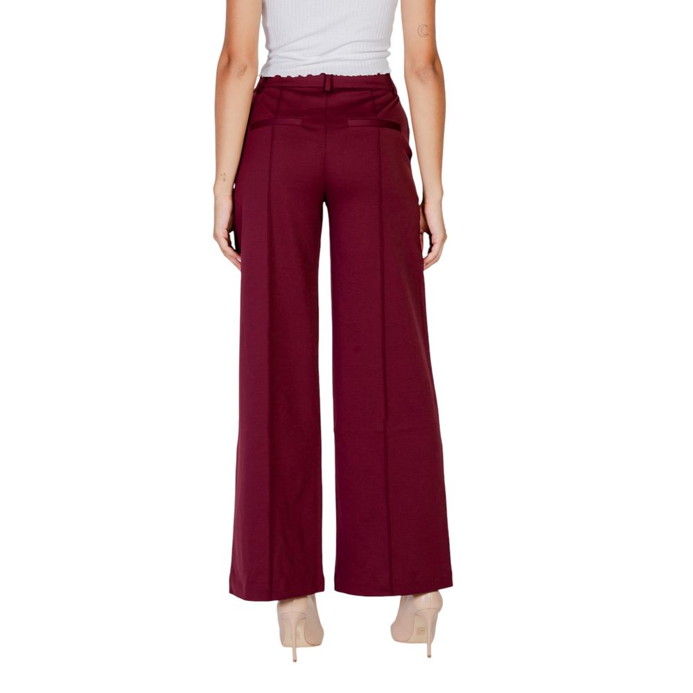 ICHI Bordeaux Polyester Jeans & Pant - IT40|S