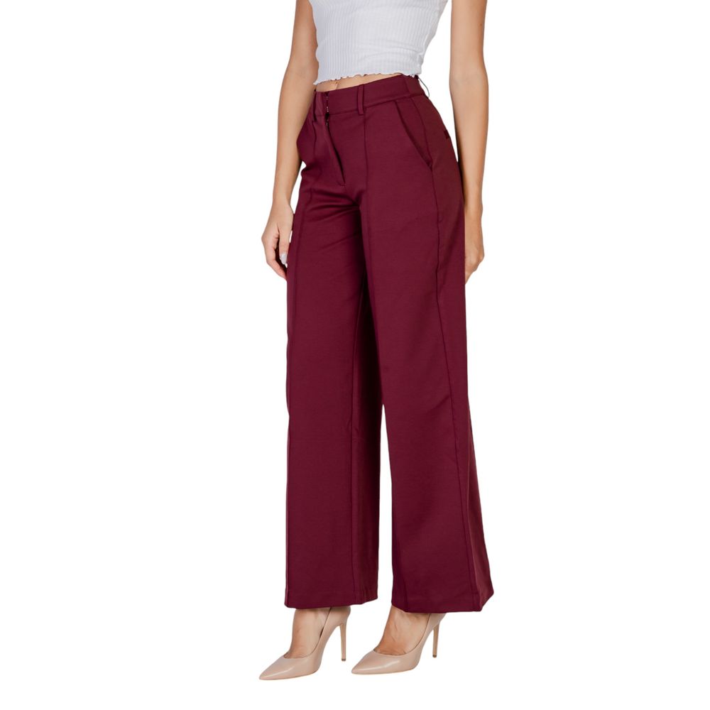 ICHI Bordeaux Polyester Jeans & Pant - IT40|S