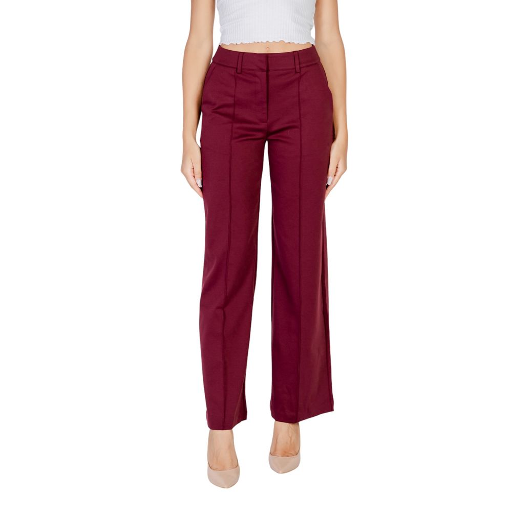 ICHI Bordeaux Polyester Jeans & Pant - IT40|S