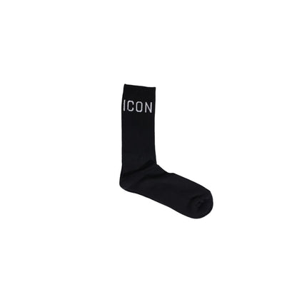 Icon Black Cotton Sock - One Size