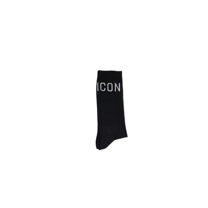 Icon Black Cotton Sock - One Size