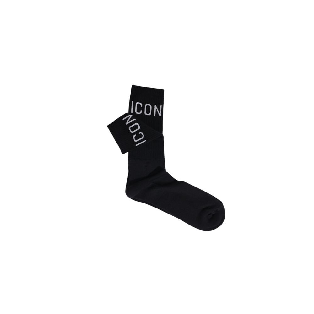 Icon Black Cotton Sock - One Size