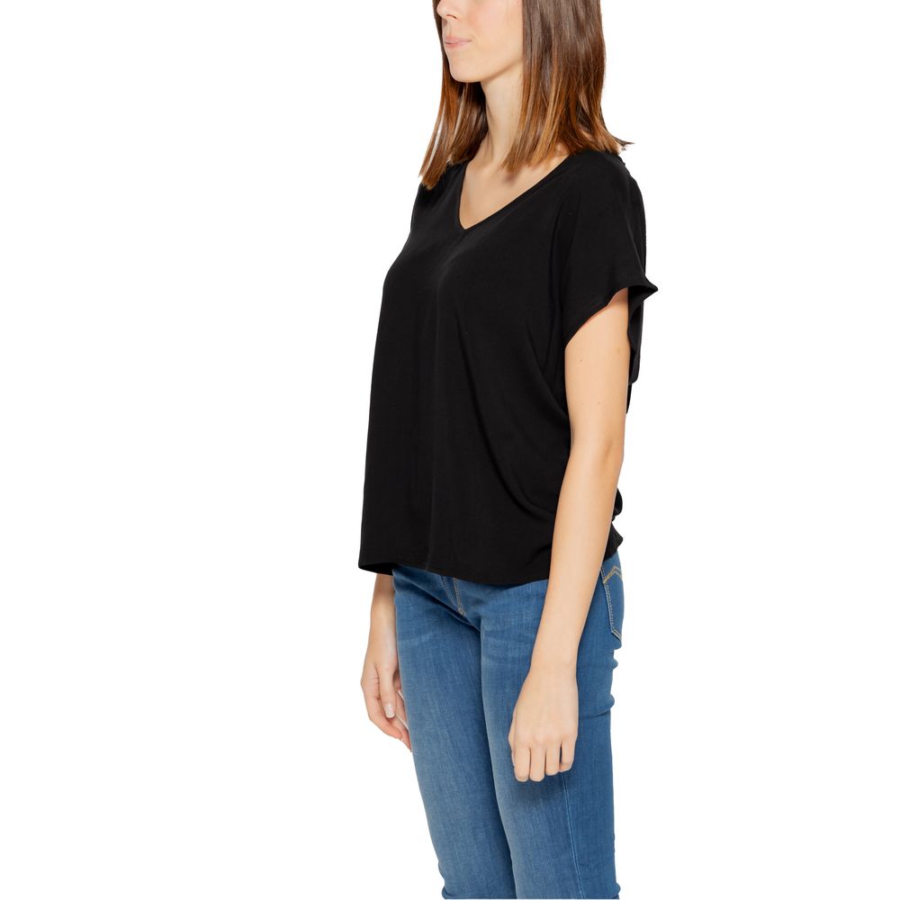 Jacqueline De Yong Black Viscose Tops & T-Shirt - IT36|XXS