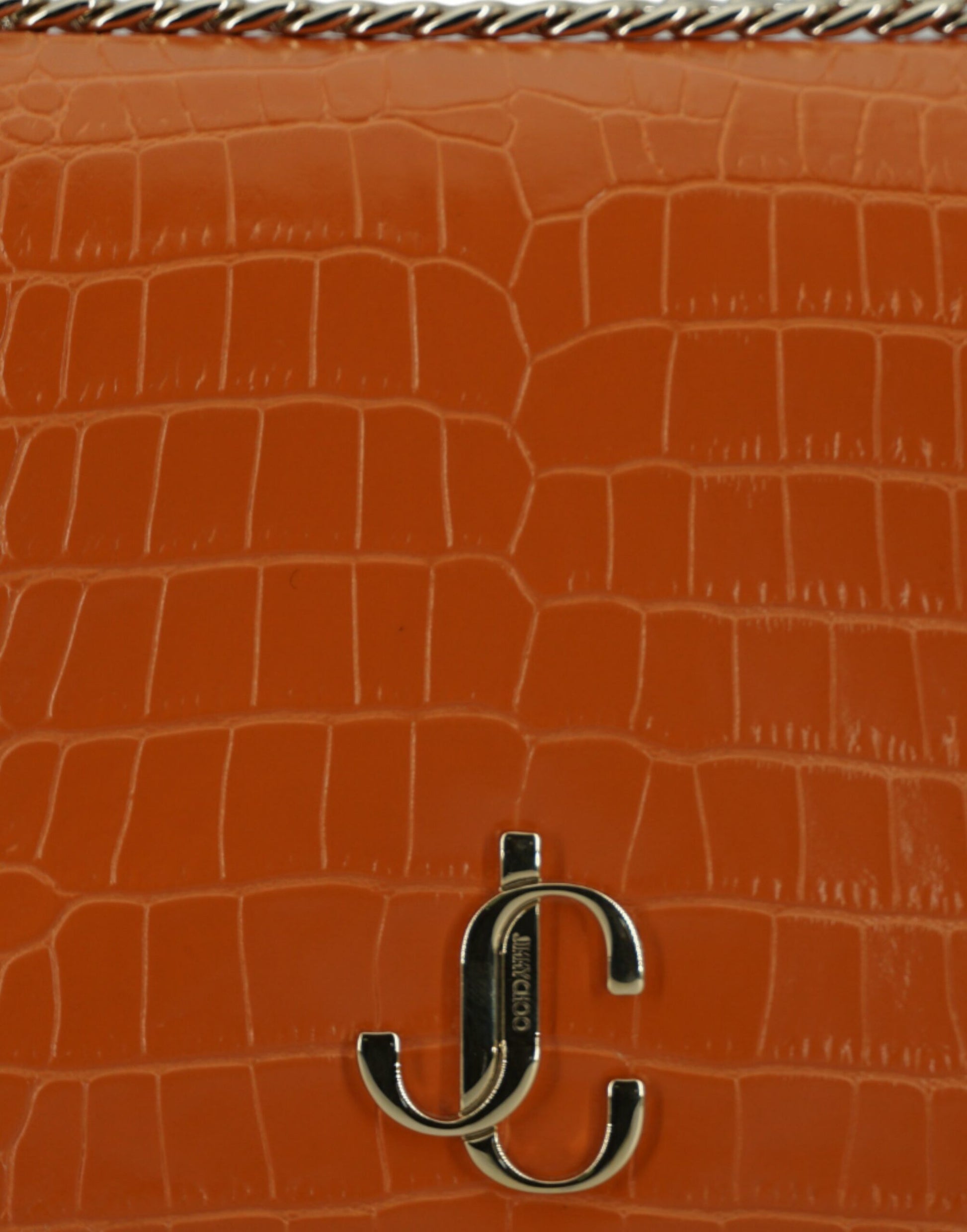 Jimmy Choo Amber Orange Leather Shoulder Bag