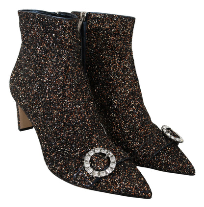 Jimmy Choo Amethyst Mix Hanover Heeled Glitter Boots - EU41.5/US11.5