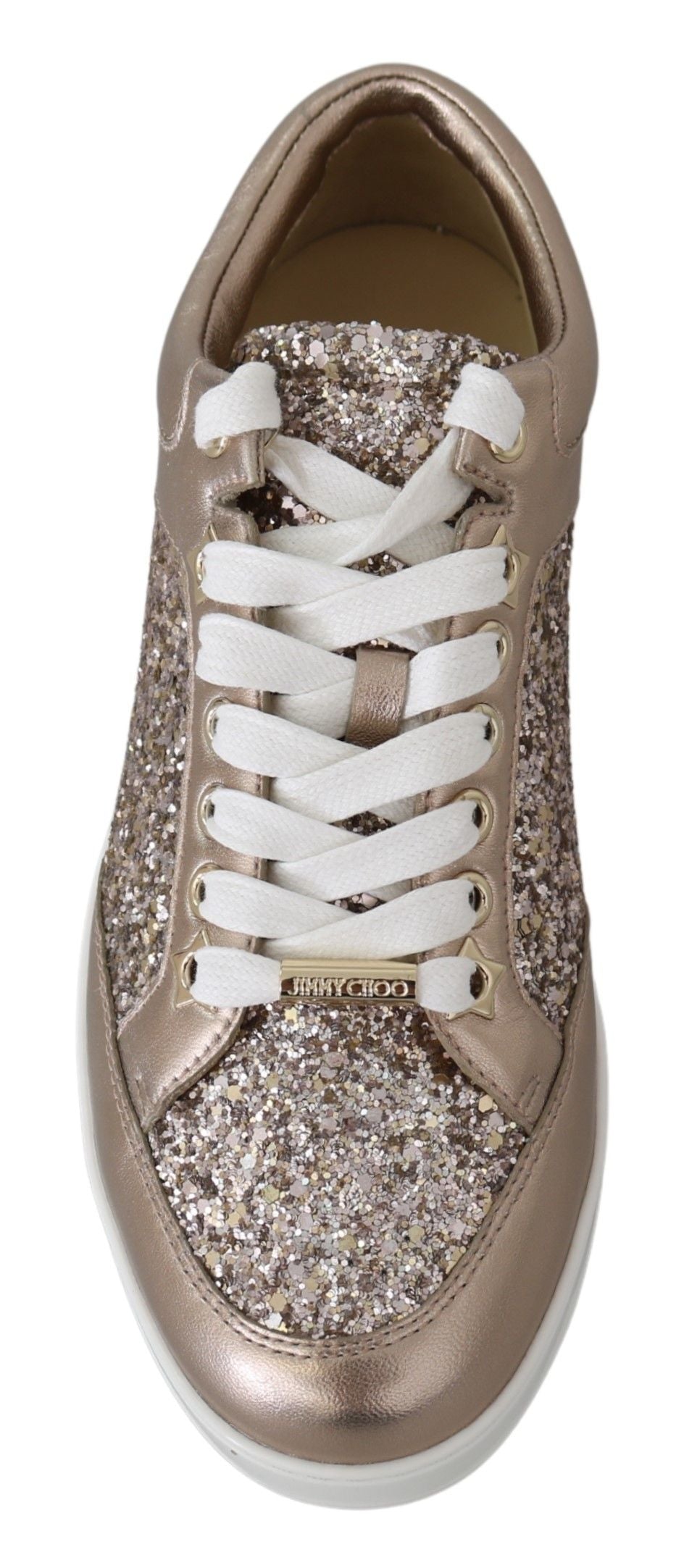 Jimmy Choo Ballet Pink Glitter Leather Sneakers - EU34.5/US4.5