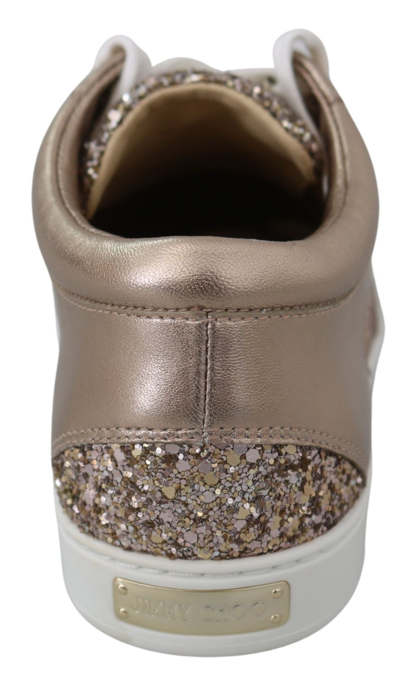 Jimmy Choo Ballet Pink Glitter Leather Sneakers - EU34.5/US4.5