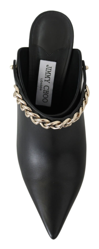 Jimmy Choo Elegant Black Gold Leather Pumps