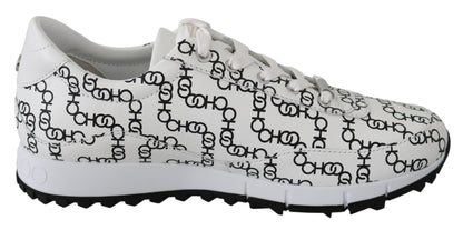 Jimmy Choo Elegant Monochrome Leather Sneakers - EU35/US5