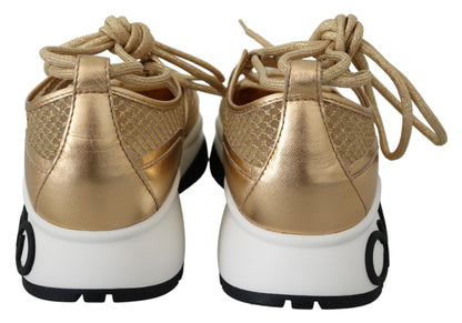 Jimmy Choo Golden Glamour Mesh Leather Sneakers - EU36/US6