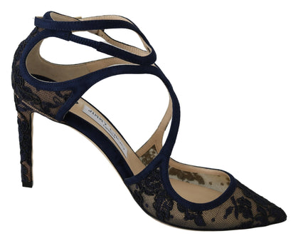 Jimmy Choo Navy Lancer Leather Pumps Elegance Unleashed - EU36.5/US6.5