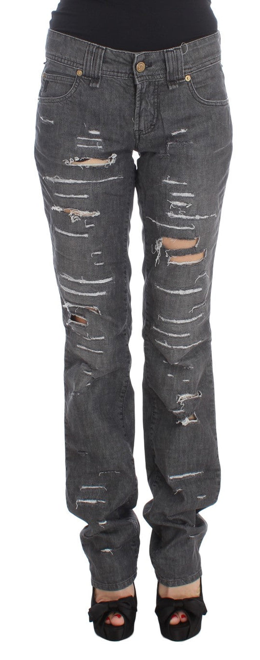 John Galliano Chic Gray Wash Straight Fit Jeans - W26