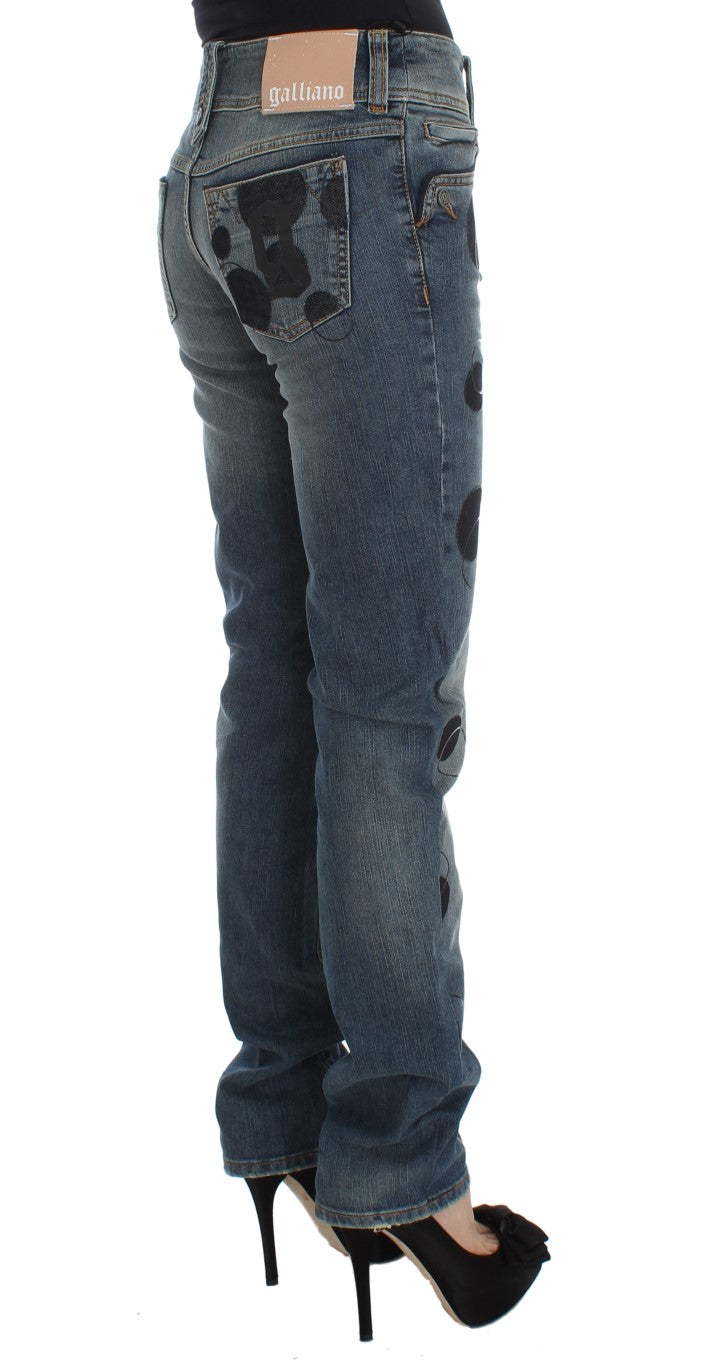 John Galliano Chic Slim Fit Bootcut Jeans in Blue Wash - W26