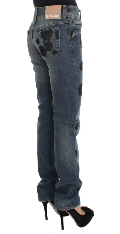 John Galliano Chic Slim Fit Bootcut Jeans in Blue Wash - W26