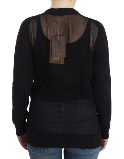 John Galliano Chic Transparent Back Woolen Cardigan - M