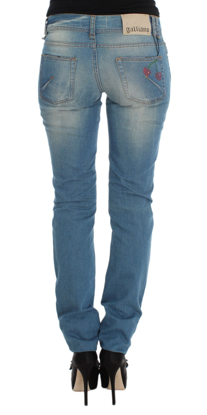 John Galliano Sleek Blue Slim Fit Designer Jeans - W29