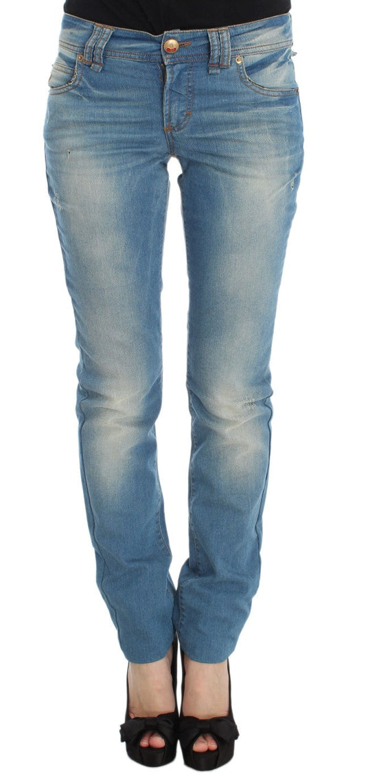 John Galliano Sleek Blue Slim Fit Designer Jeans - W29