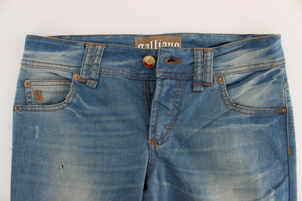 John Galliano Sleek Blue Slim Fit Designer Jeans - W29