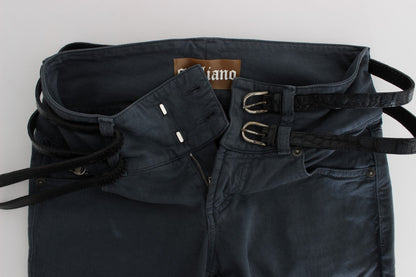 John Galliano Sleek Slim Fit Italian Jeans in Chic Blue - W26