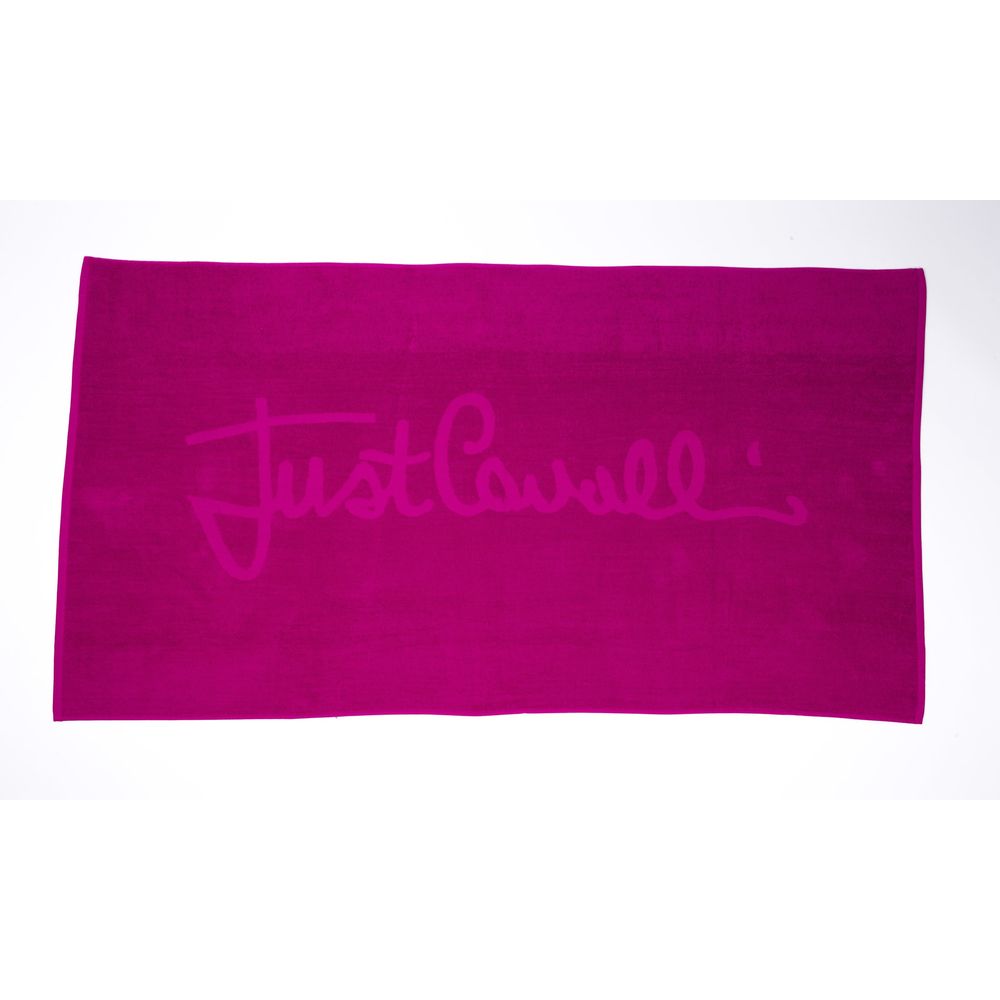 Just Cavalli Fuchsia Cotton Men Beach Towel - Unisex