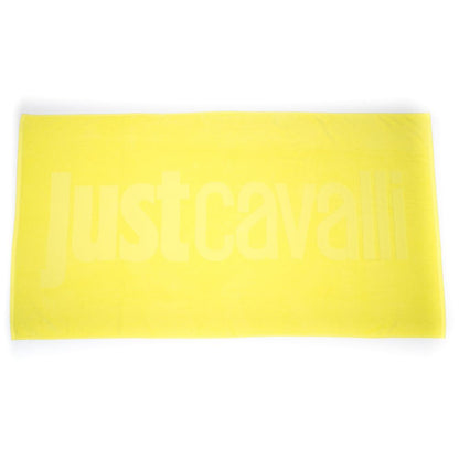 Just Cavalli Yellow Cotton Men Beach Towel - Unisex