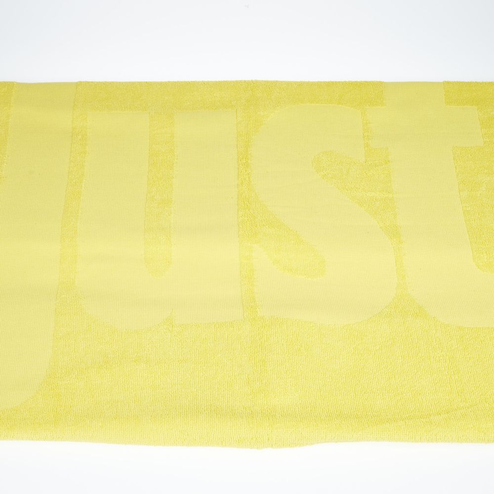 Just Cavalli Yellow Cotton Men Beach Towel - Unisex