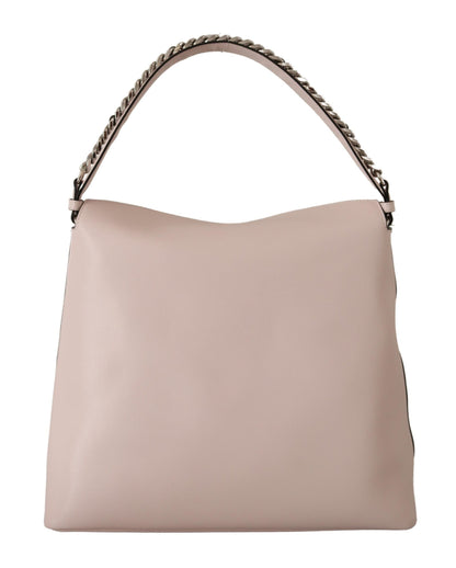 Karl Lagerfeld Elegant Mauve Chalk Leather Shoulder Bag