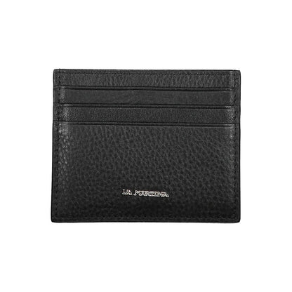 La Martina Black Leather Men Wallet