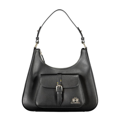 La Martina Black Leather Women Handbag