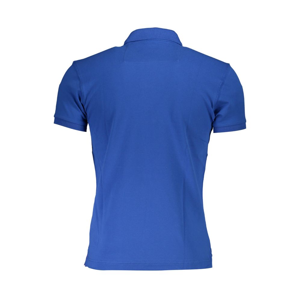 La Martina Blue Cotton Men Polo Shirt - XXL