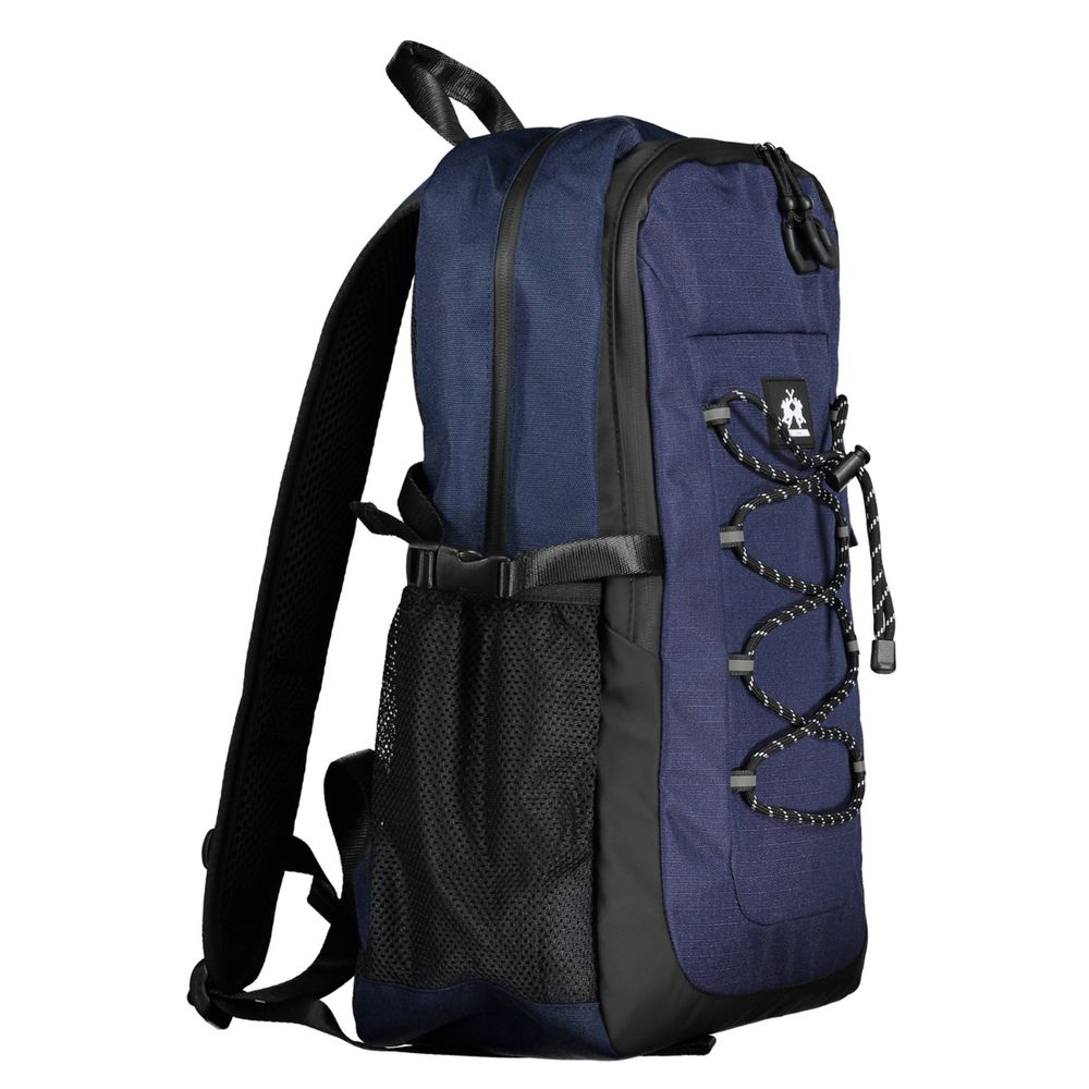 La Martina Blue Polyester Men Backpack