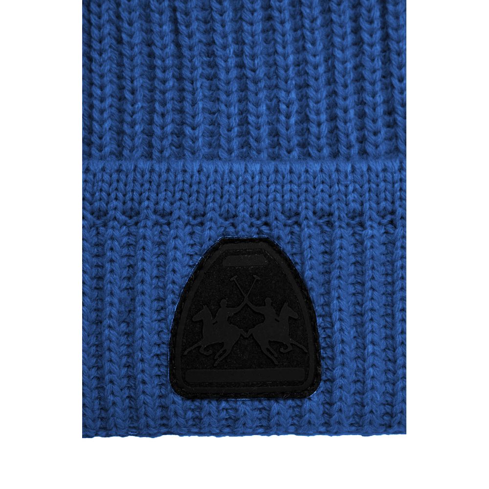 La Martina Light Blue Acrylic Men Beanie