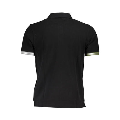 La Martina Sleek Black Polo with Subtle Contrasts - XL