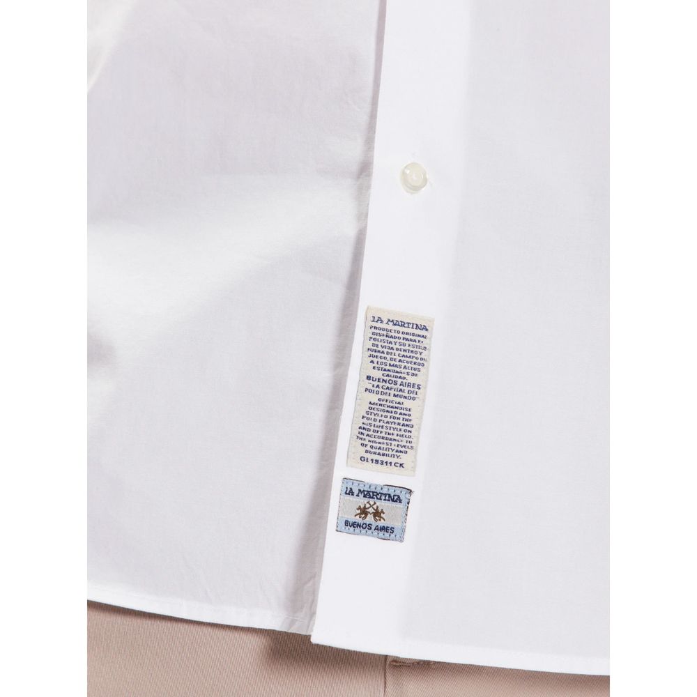 La Martina White Cotton Shirt - XXL