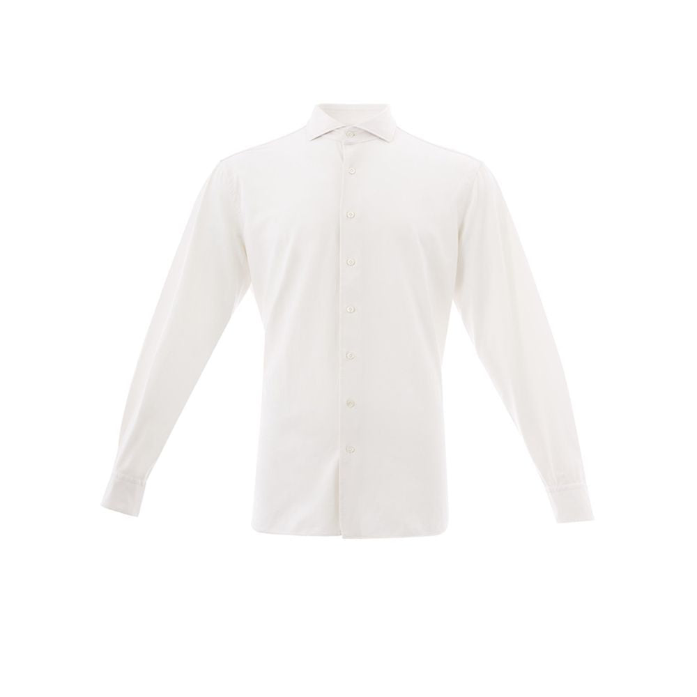 Lardini Elegant White Cotton Men’s Shirt - XL