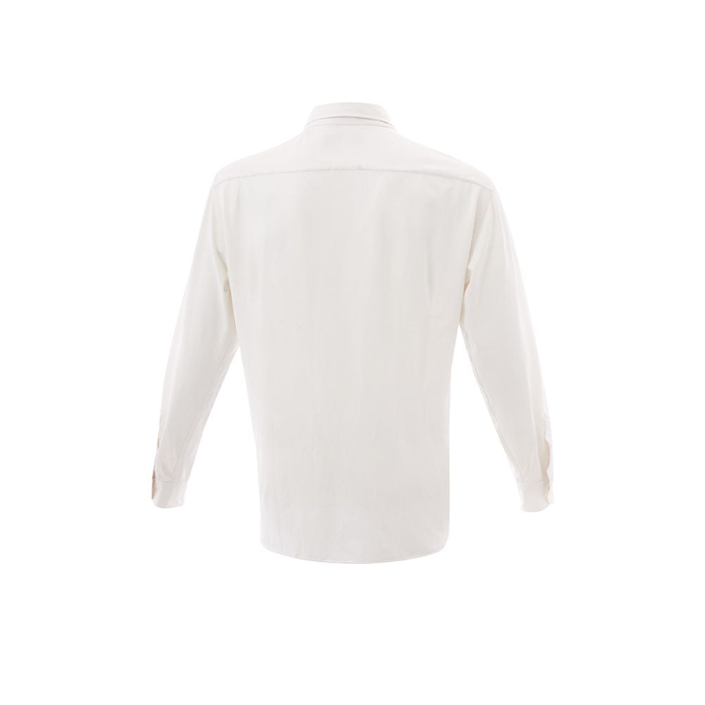 Lardini Elegant White Cotton Men’s Shirt - XL