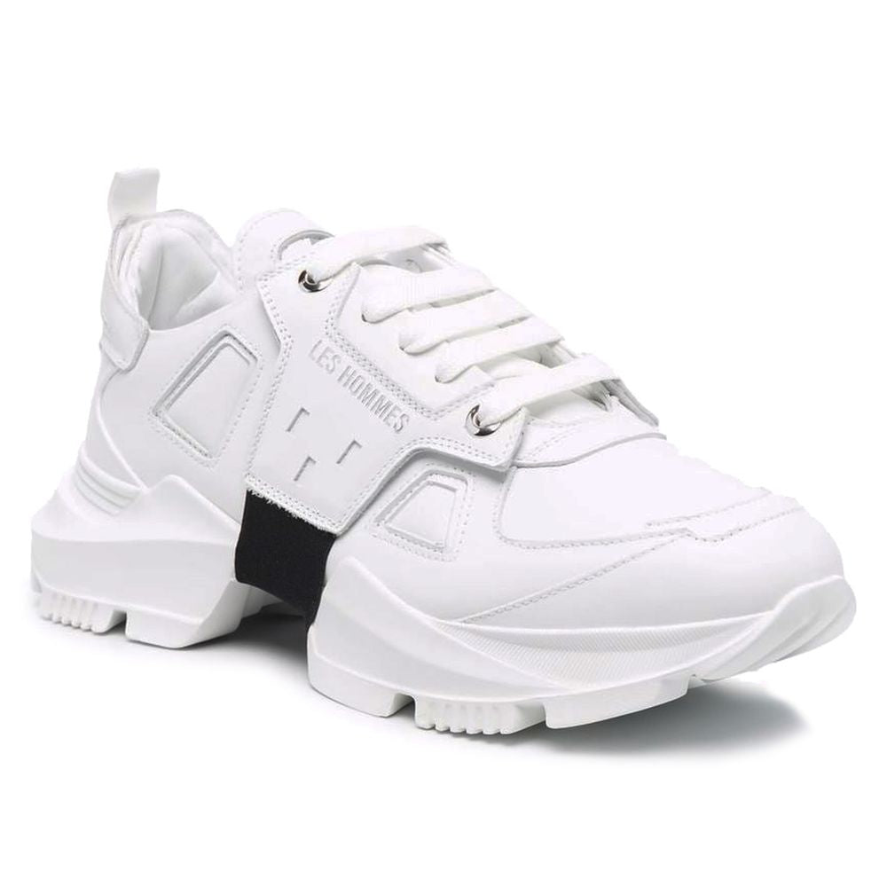 Les Hommes White Calfskin Men Sneaker