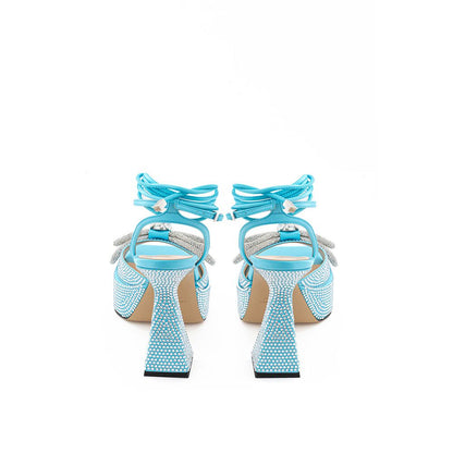 MACH & MACH Light Blue Leather Platforms & Wedge - EU38/US8